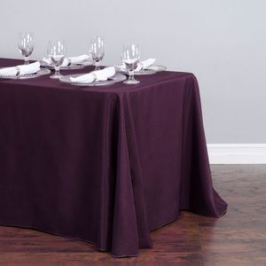 90x132” Floor Length Tablecloth, Eggplant Purple